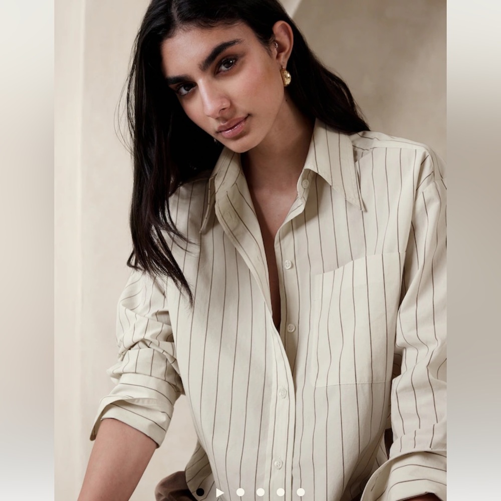 Banana Republic Boxy Cropped Button Down NWOT